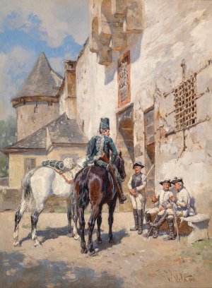 Wachposten an der Stadtmauer by Wilhelm Velten Oil Painting