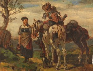 Der Satteltrunk by Wilhelm Von Diez Oil Painting