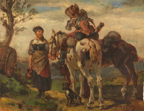 Main Product Photo of Der Satteltrunk  Painting by Wilhelm Von Diez