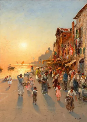 Evening View of Venice by Wilhelm Von Gegerfelt Oil Painting