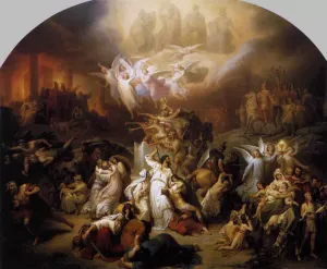 The Destruction of Jerusalem by Titus by Wilhelm Von Kaulbach Oil Painting