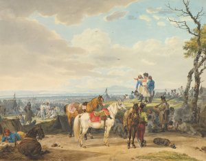 Austrian Soldiers by Wilhelm Von Kobell Oil Painting