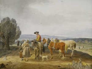 Begegnung auf der Landstrase, Jeweils by Wilhelm Von Kobell Oil Painting