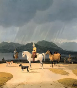Riders at the Tegernsee by Wilhelm Von Kobell Oil Painting