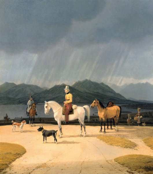 Riders at the Tegernsee  by Wilhelm Von Kobell - Hand-Painted Oil Painting Reproduction