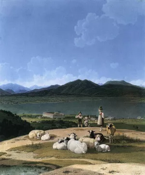 View of Tegernsee by Wilhelm Von Kobell - Oil Painting Reproduction