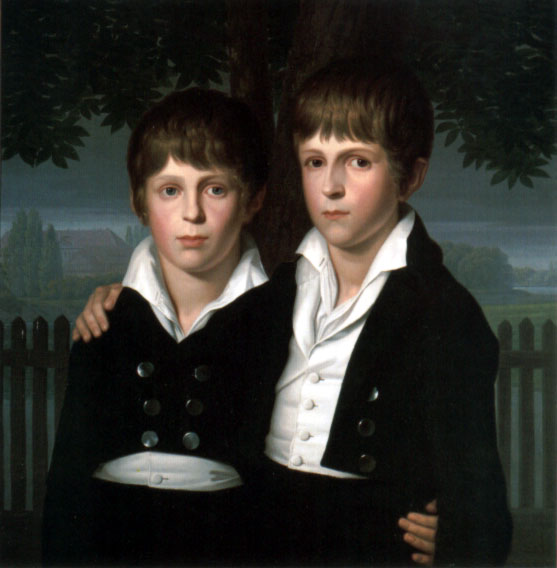 Main Product Photo of Doppelbildnis Paul Und Max Von Mila, Im Hintergrand Schloss Bellevue Painting by Wilhelm Von Schadow