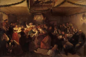 A Wedding Party from Vingaker Oil painting by Wilhelm Wallander
