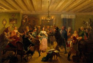 The Concert at Tre Byttor by Wilhelm Wallander Oil Painting