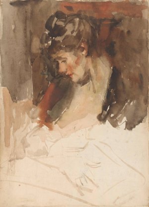 De vrouw van Wilhelmus Johannes Steenhoff met haar kind aan de borst by Wilhelmus Johannes Steenhoff Oil Painting