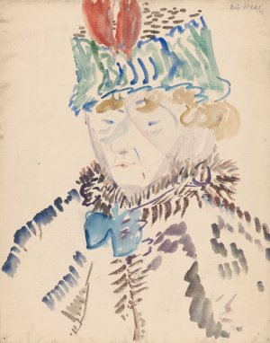 Vrouw in bontkraag en muts by Wilhelmus Johannes Steenhoff Oil Painting