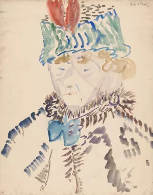 Vrouw in bontkraag en muts by Wilhelmus Johannes Steenhoff Oil Painting