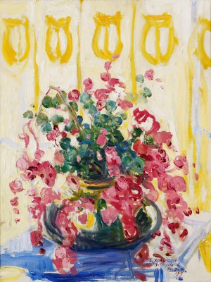 Flowers by Wilho Sjostrom Oil Painting
