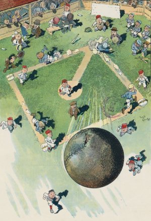 Ball's-eye view of a home run by Will Crawford Oil Painting