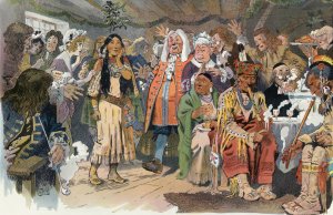 The mystery of the mistletoe by Will Crawford Oil Painting