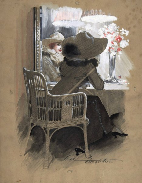 Main Product Photo of Portrait of a Woman Seated at a Table  Painting by Will Houghton