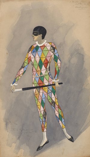 1 Male Chorus-Act II Sc I-Harlequin by Will R. Barnes Oil Painting