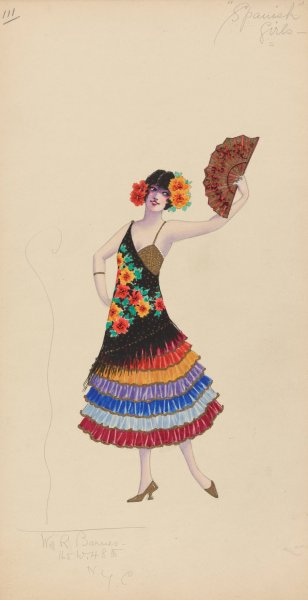 111-Spanish Girls  by Will R. Barnes - Hand-Painted Oil Painting Reproduction