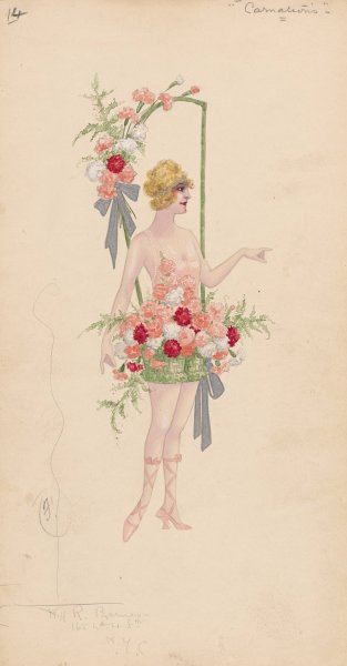 14-Carnations  by Will R. Barnes - Hand-Painted Oil Painting Reproduction