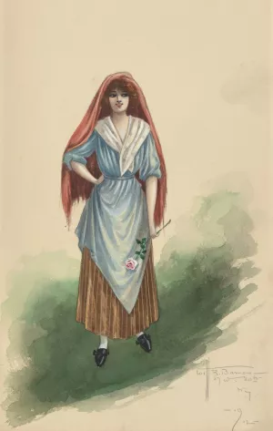 14-Lady Moya Fitzpatrick-Act III by Will R. Barnes Oil Painting