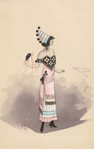 1st Folies Girl-Act I by Will R. Barnes Oil Painting