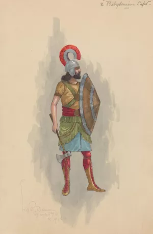 2 Babylonian Capt. by Will R. Barnes Oil Painting