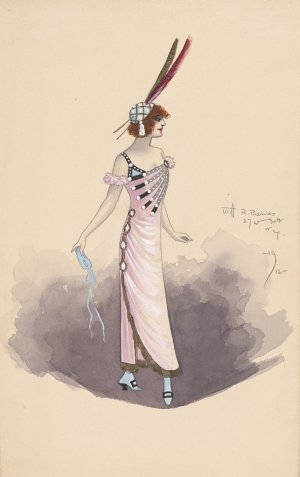3rd Folies Girl-Act I by Will R. Barnes Oil Painting