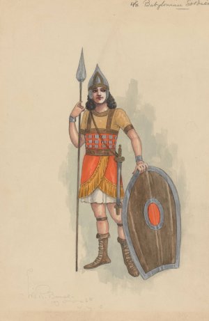 48 Babylonian Soldiers by Will R. Barnes Oil Painting