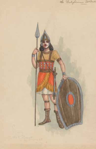 48 Babylonian Soldiers  by Will R. Barnes - Hand-Painted Oil Painting Reproduction