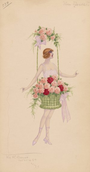 539-Rose Basket by Will R. Barnes Oil Painting
