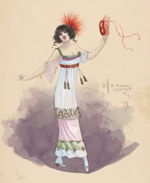 5th Folies Girl-Act I by Will R. Barnes Oil Painting