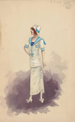 8 Navy Girls-Act II by Will R. Barnes Oil Painting
