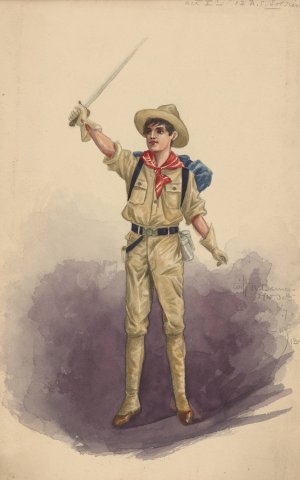 Act I-12 U.S. Soldiers by Will R. Barnes Oil Painting