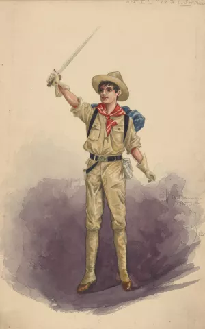 Act I-12 U.S. Soldiers by Will R. Barnes Oil Painting