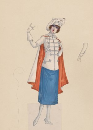Costume for girls in red, white, and blue by Will R. Barnes Oil Painting