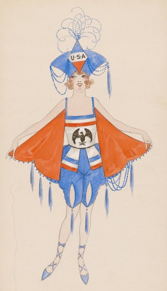 Costume for girls in red, white, and blue  by Will R. Barnes - Hand-Painted Oil Painting Reproduction