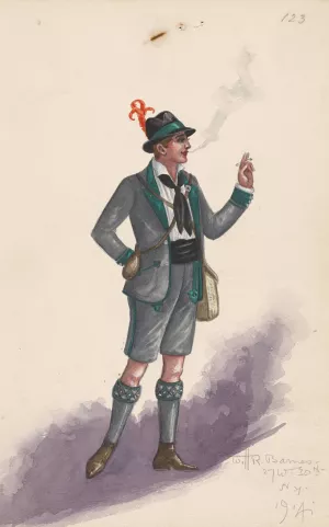 Costume for men by Will R. Barnes Oil Painting
