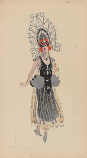 Court Lady by Will R. Barnes Oil Painting