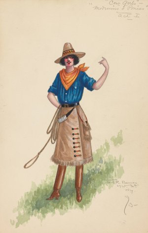 Cow Girls-Act I by Will R. Barnes Oil Painting
