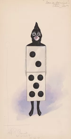 Dance Dominos; White Set Oil painting by Will R. Barnes