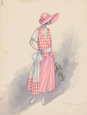 Gingham girl, 3 by Will R. Barnes Oil Painting