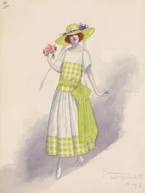 Gingham girl, 4 Oil painting by Will R. Barnes