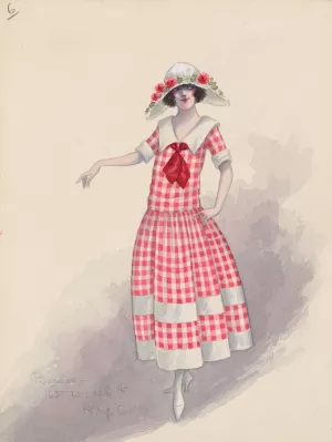Gingham girl, 6 Oil painting by Will R. Barnes