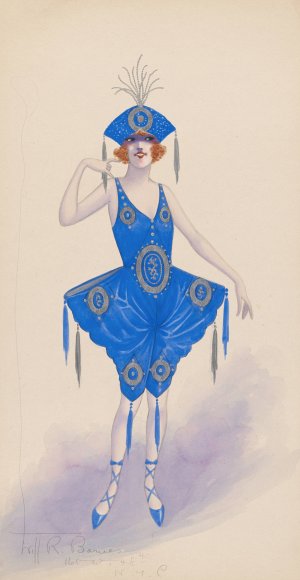 Girl in blue by Will R. Barnes Oil Painting