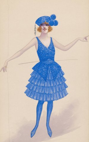 Girl in blue by Will R. Barnes Oil Painting