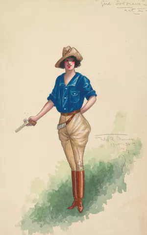 Girl Soldiers-Act I by Will R. Barnes Oil Painting