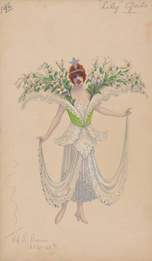 Lily girls, 196 by Will R. Barnes Oil Painting