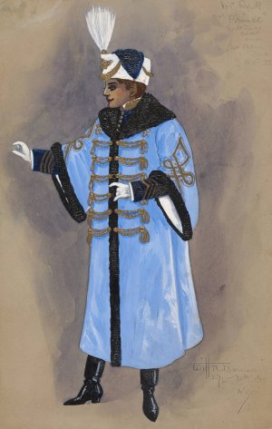 Mr. Rork-Prince-Entrance Coat over Blue Shirt by Will R. Barnes Oil Painting