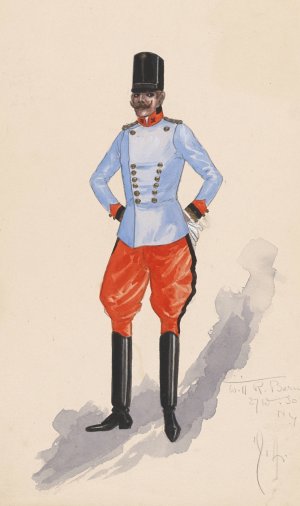 Officer costume, 130 Oil painting by Will R. Barnes