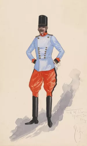 Officer costume, 130 Oil painting by Will R. Barnes